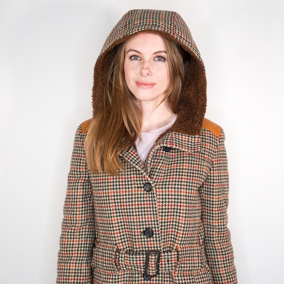 PRADA Houndstooth Wool Belted Winter Coat - Picture 5 of 8